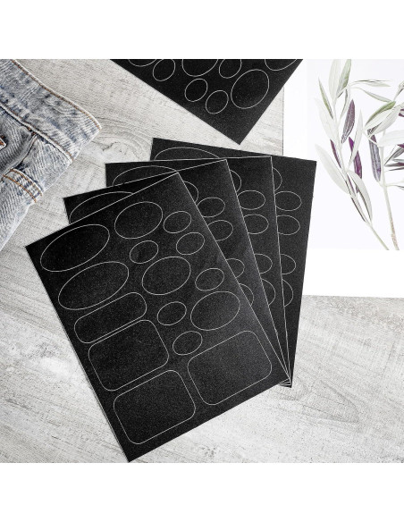 5 Parches de Reparación Autoadhesivos Nylon Negro 5 Tamaños