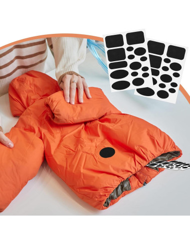 5 Parches de Reparación Autoadhesivos Nylon Negro 5 Tamaños