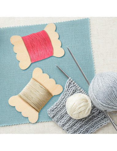100 Bobinas de Hilo de Madera Marsrut para Costura 5.4x4 cm