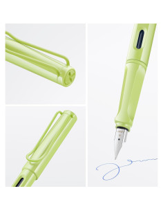 Pluma fuente Lamy Safari Verde Primavera con Tinta Azul 2