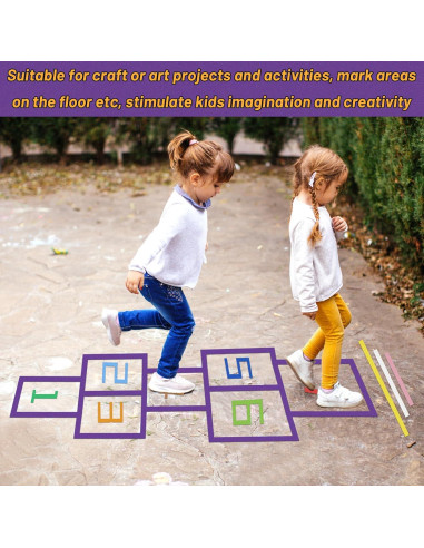 12 Rollos de Cinta de Enmascarar de Colores 12.7mm x 27.43m