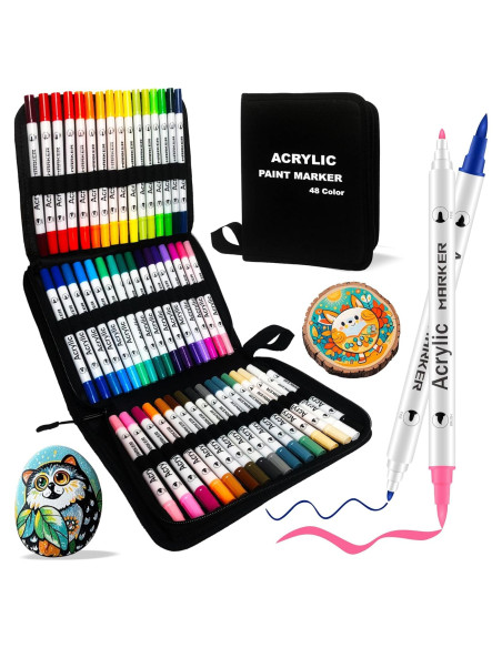 Marcadores de Pintura Acrílica LILTYNG 48 Colores Doble Punta