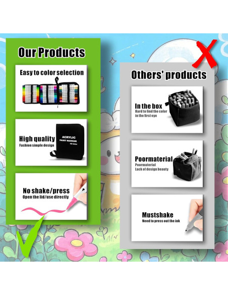 Marcadores de Pintura Acrílica LILTYNG 48 Colores Doble Punta