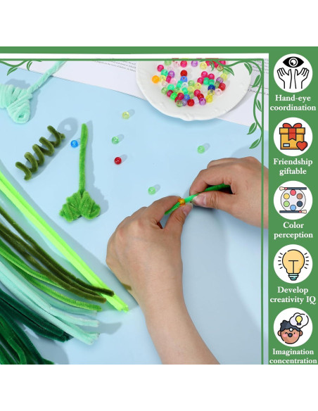 Limpiapipas Verdes JIEYAO 800 Pcs 30 cm Manualidades DIY