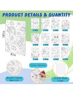 Ctosree Lienzos Pre Dibujados para Pintar - 12 Pcs Animales 20x25 cm 2