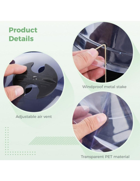 Homaisson 10PCS Protectores de Plantas Reutilizables con Ventilación