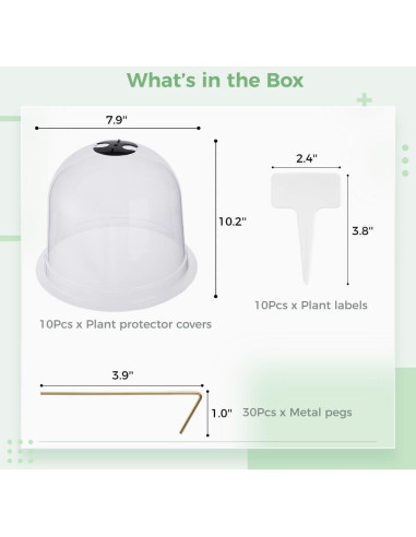 Homaisson 10PCS Protectores de Plantas Reutilizables con Ventilación