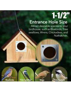 Casa de Aves de Madera Predimeza 15cm con Techo de Corteza 2