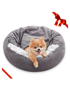 Cama Redonda para Perros Pequeños MIXJOY 58cm con Manta