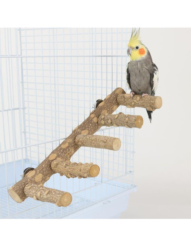 Escalera de Madera Natural para Periquitos Juguete 25cm