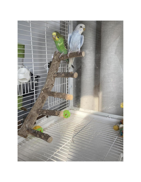 Escalera de Madera Natural para Periquitos Juguete 25cm Escalera de Madera Natural para Periquitos Juguete 25cm