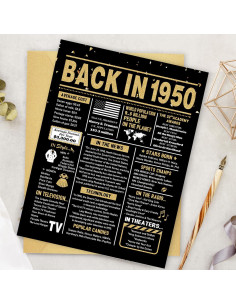 Tarjeta de Cumpleaños 75 años BGTCARDS Oro 25.4x20.3cm 2