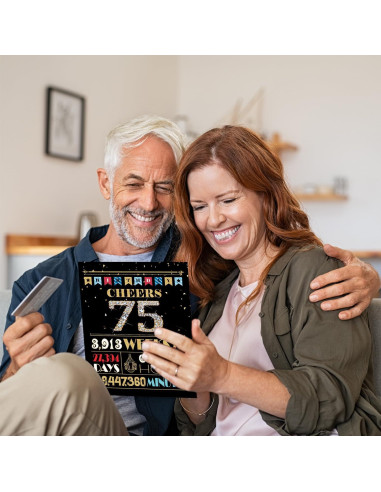 Tarjeta de Cumpleaños 75 años BGTCARDS Oro 25.4x20.3cm