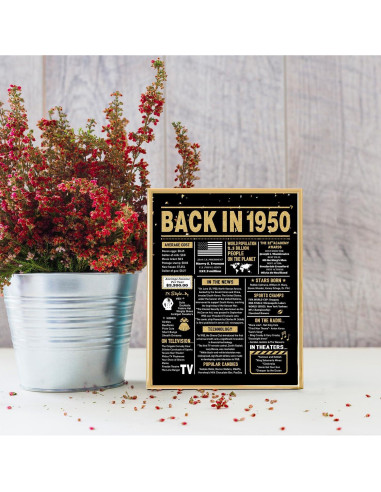 Tarjeta de Cumpleaños 75 años BGTCARDS Oro 25.4x20.3cm