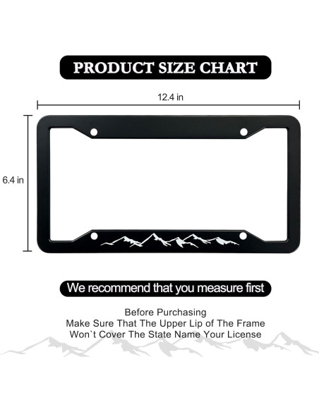 Marco de Placa de Licencia HCSS Aluminio Montaña 30.5x15.2 cm