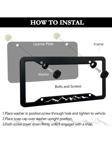 Marco de Placa de Licencia HCSS Aluminio Montaña 30.5x15.2 cm