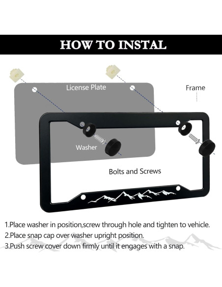 Marco de Placa de Licencia HCSS Aluminio Montaña 30.5x15.2 cm