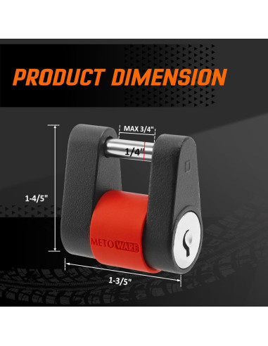 Cerradura de Acoplador de Remolque METOWARE 1/4" Diámetro