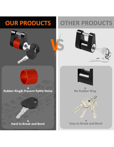 Cerradura de Acoplador de Remolque METOWARE 1/4" Diámetro