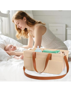 Caddy de Pañales Lefeke Avena - Organizador Portátil para Bebés 2