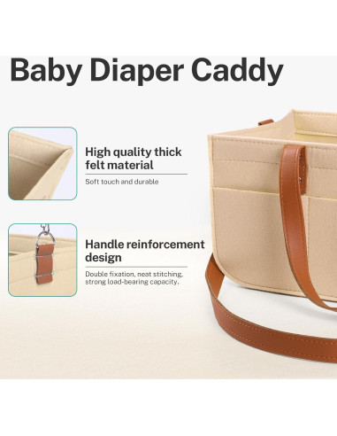 Caddy de Pañales Lefeke Avena - Organizador Portátil para Bebés