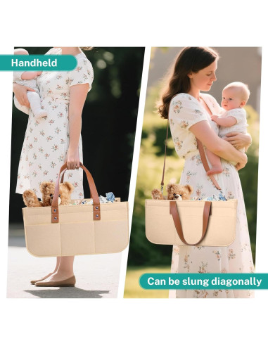 Caddy de Pañales Lefeke Avena - Organizador Portátil para Bebés