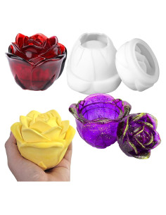 Molde de Tarro de Resina Rosa ZQYSING con Tapa 10.16 cm