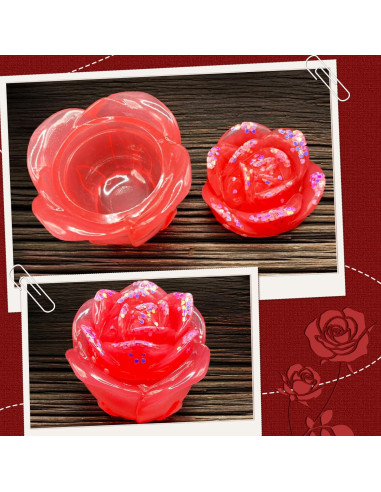 Molde de Tarro de Resina Rosa ZQYSING con Tapa 10.16 cm