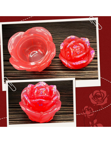 Molde de Tarro de Resina Rosa ZQYSING con Tapa 10.16 cm