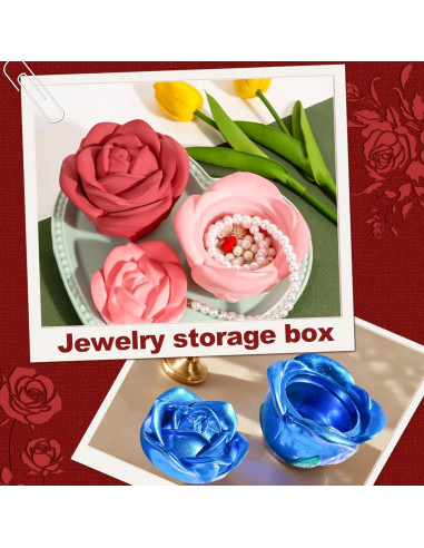 Molde de Tarro de Resina Rosa ZQYSING con Tapa 10.16 cm