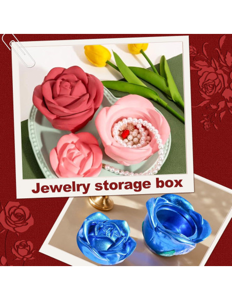 Molde de Tarro de Resina Rosa ZQYSING con Tapa 10.16 cm