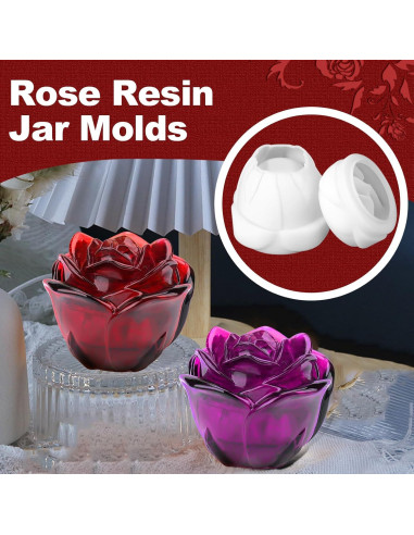 Molde de Tarro de Resina Rosa ZQYSING con Tapa 10.16 cm