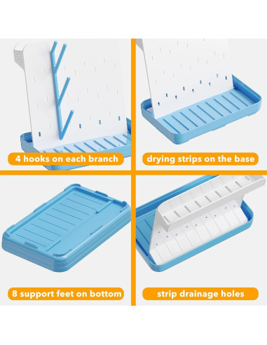 Soporte para Secado de Biberones SpaceAid Azul 20 Ganchos