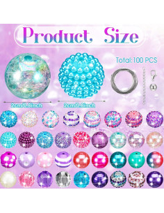 Cuentas de Chicle Coloridas Zeyune 100 Pcs 20mm para Manualidades 2