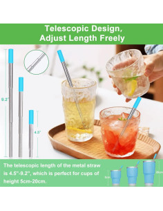 Popotes Reutilizables Plegables Kynup - Acero Inoxidable 4 Pzas 2