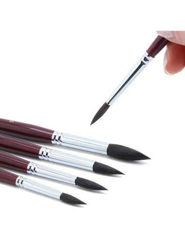 Juego de Pinceles Redondos Transon 6 Piezas Mango Corto