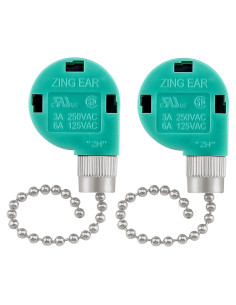 Interruptor de Ventilador de Techo Zing Ear ZE-268S6 3 Velocidades 4 Hilos - 2 Pack