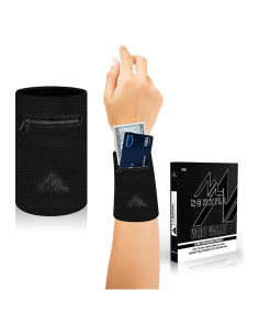 Billetera de Muñeca NEWZILL con Cremallera - Negro Largo 11.4 cm