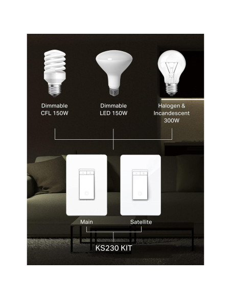 Interruptor Regulable Inteligente Kasa TP-Link 3 Vías KIT