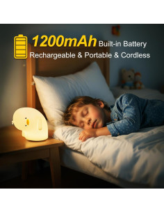 Luz Nocturna de Silicona Etlephe Why Duck Blanca Recargable 2