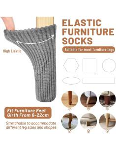 16 Calcetines Protectores para Piernas de Muebles VOLLYOO 2