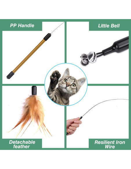 Juguete Interactivo para Gatos Pawaboo con Plumas 87.6 cm