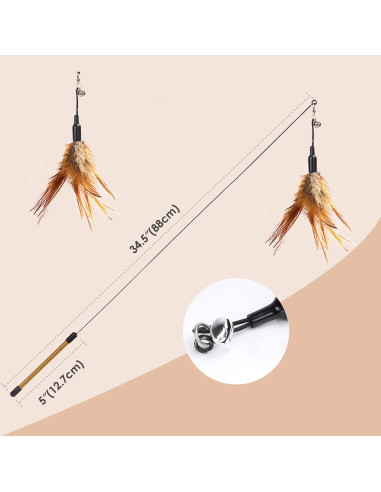 Juguete Interactivo para Gatos Pawaboo con Plumas 87.6 cm