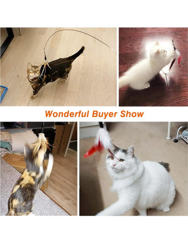 Juguete Interactivo para Gatos Pawaboo con Plumas 87.6 cm