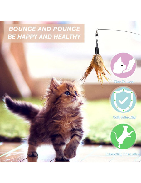 Juguete Interactivo para Gatos Pawaboo con Plumas 87.6 cm