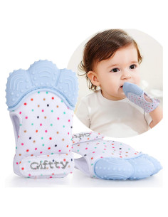Mitón de Dentición Giftty Azul - Teether Suave para Bebé 0-6 Meses