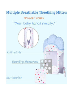 Mitón de Dentición Giftty Azul - Teether Suave para Bebé 0-6 Meses 2