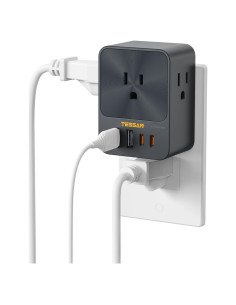 Cargador de pared TESSAN 30W con 3 salidas y 4 puertos USB