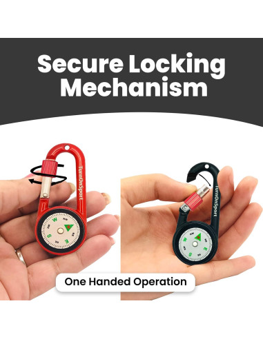 Brújula Compacta con Clip Carabiner TurnOnSport - 2 Piezas
