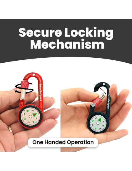 Brújula Compacta con Clip Carabiner TurnOnSport - 2 Piezas